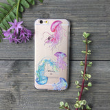 jellyfish water color phone case