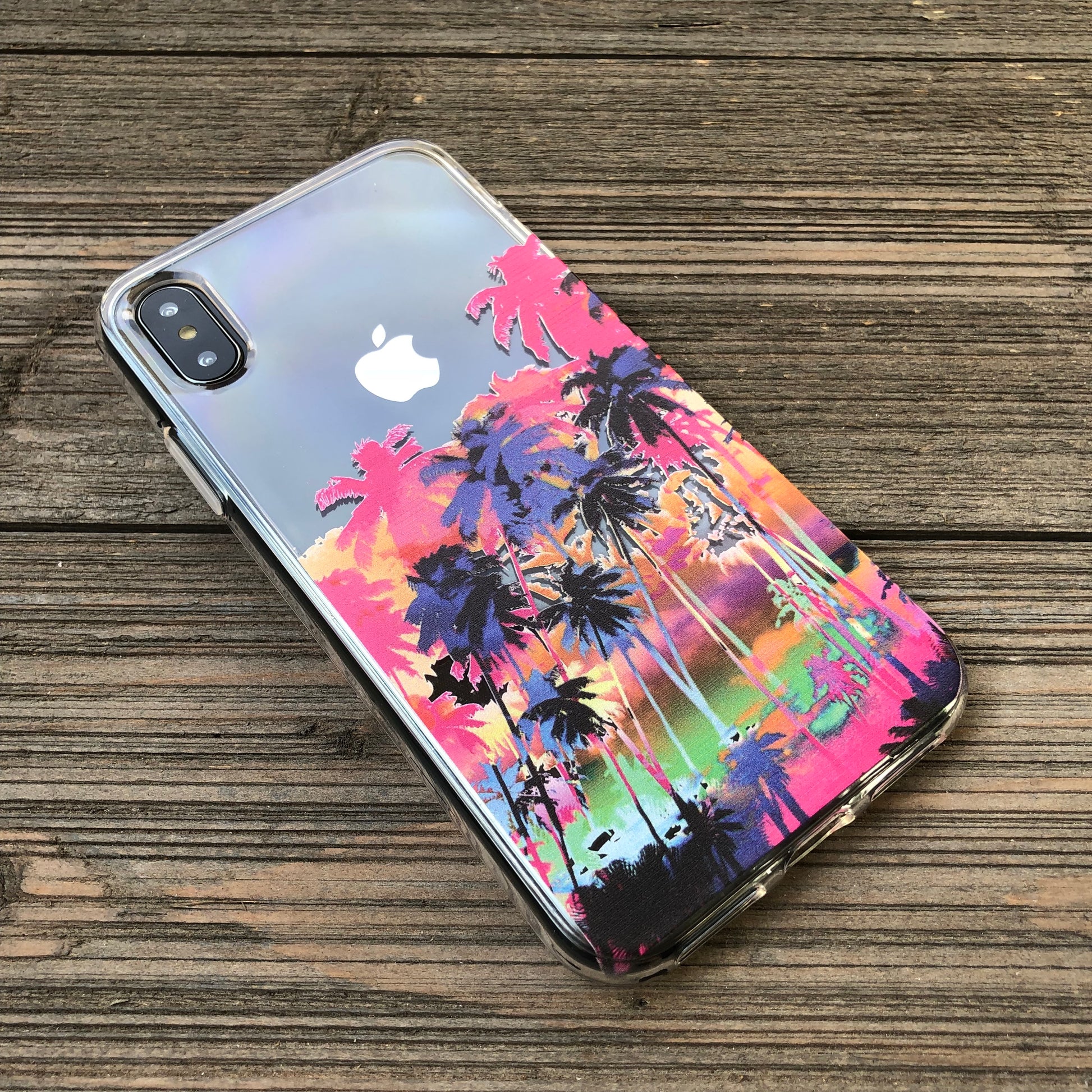 palm trees graphic phone case
