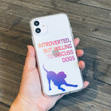 pink and purple ombre dog phone case