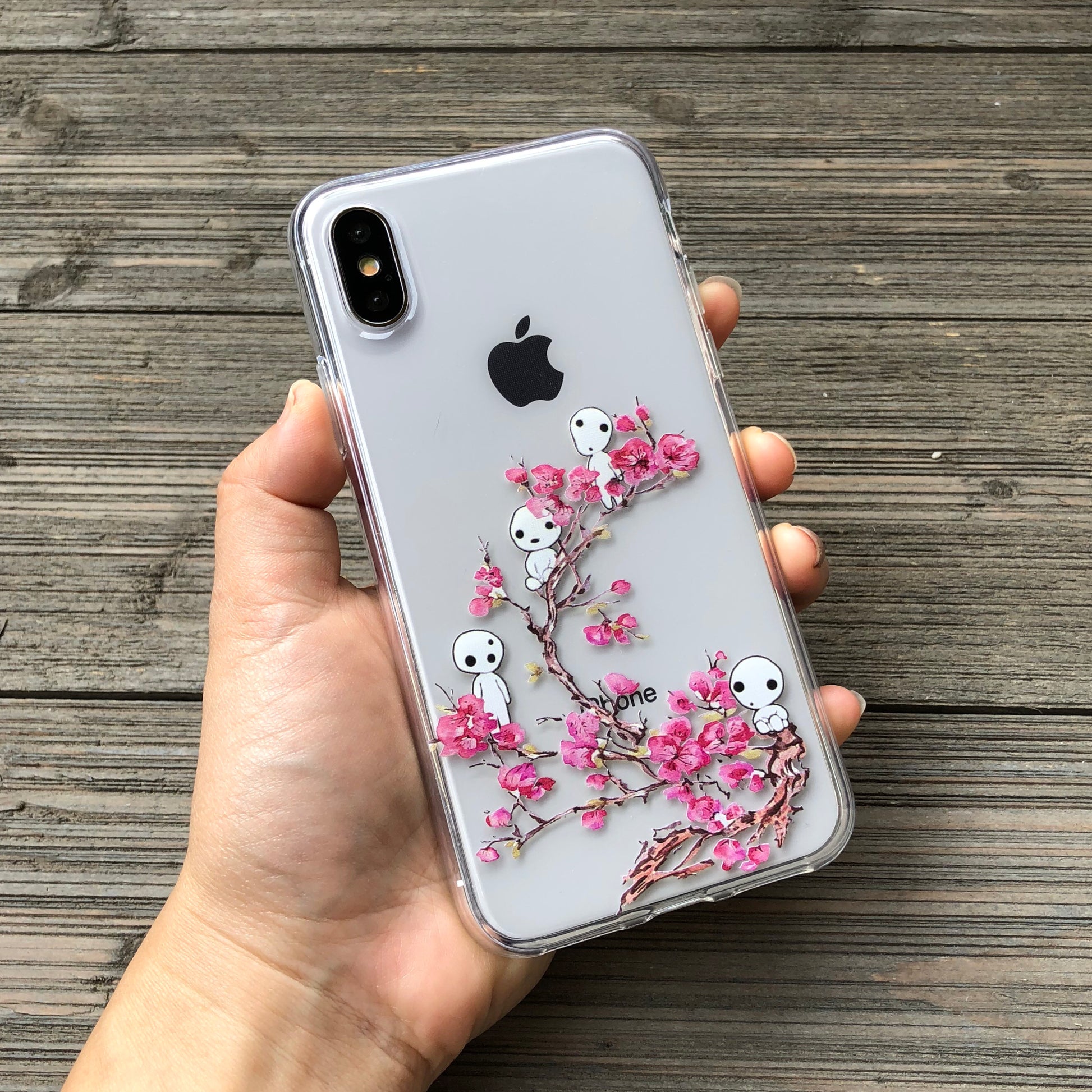 cherry blossoms and forest spirits iphone case