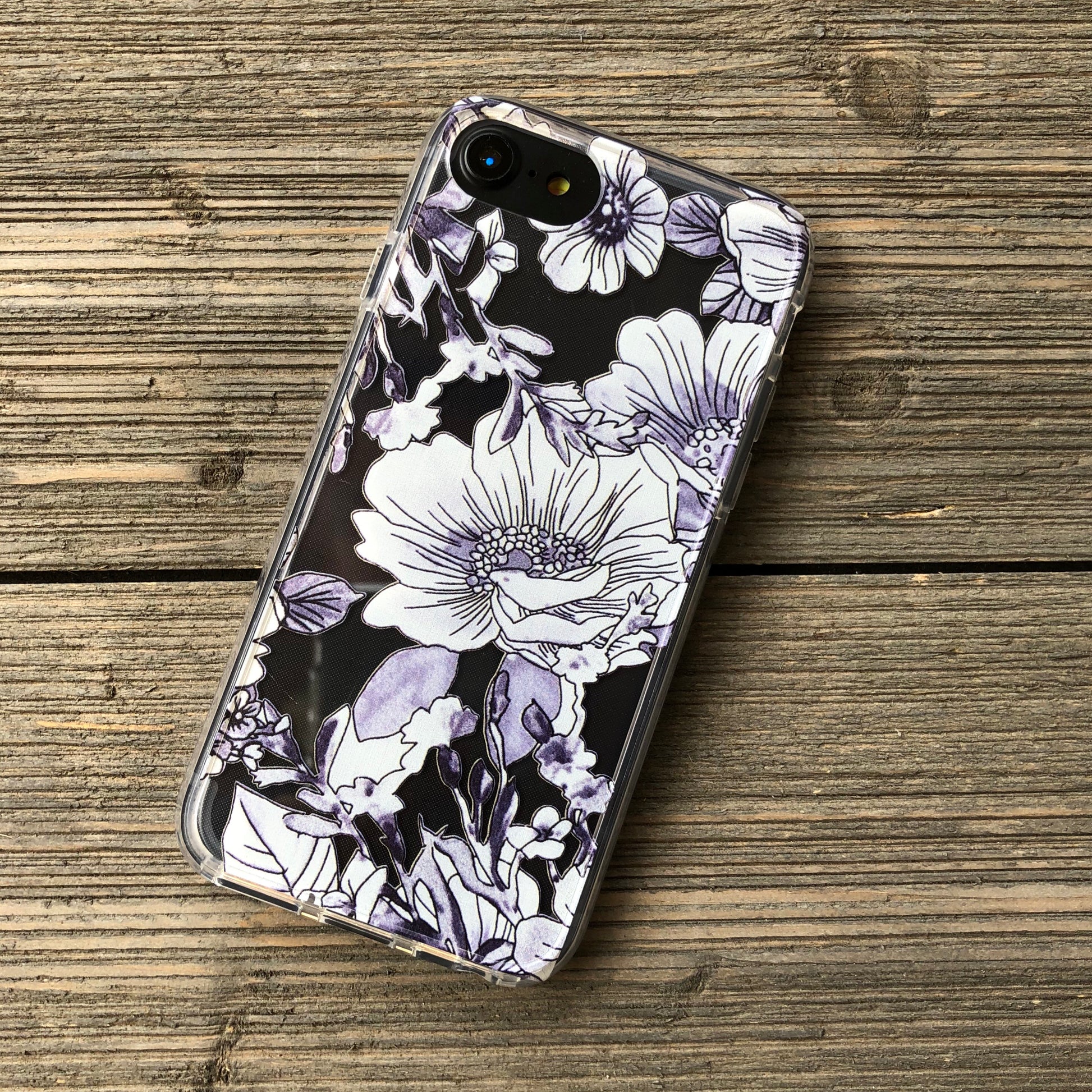 watercolor and ink flowers iphone case