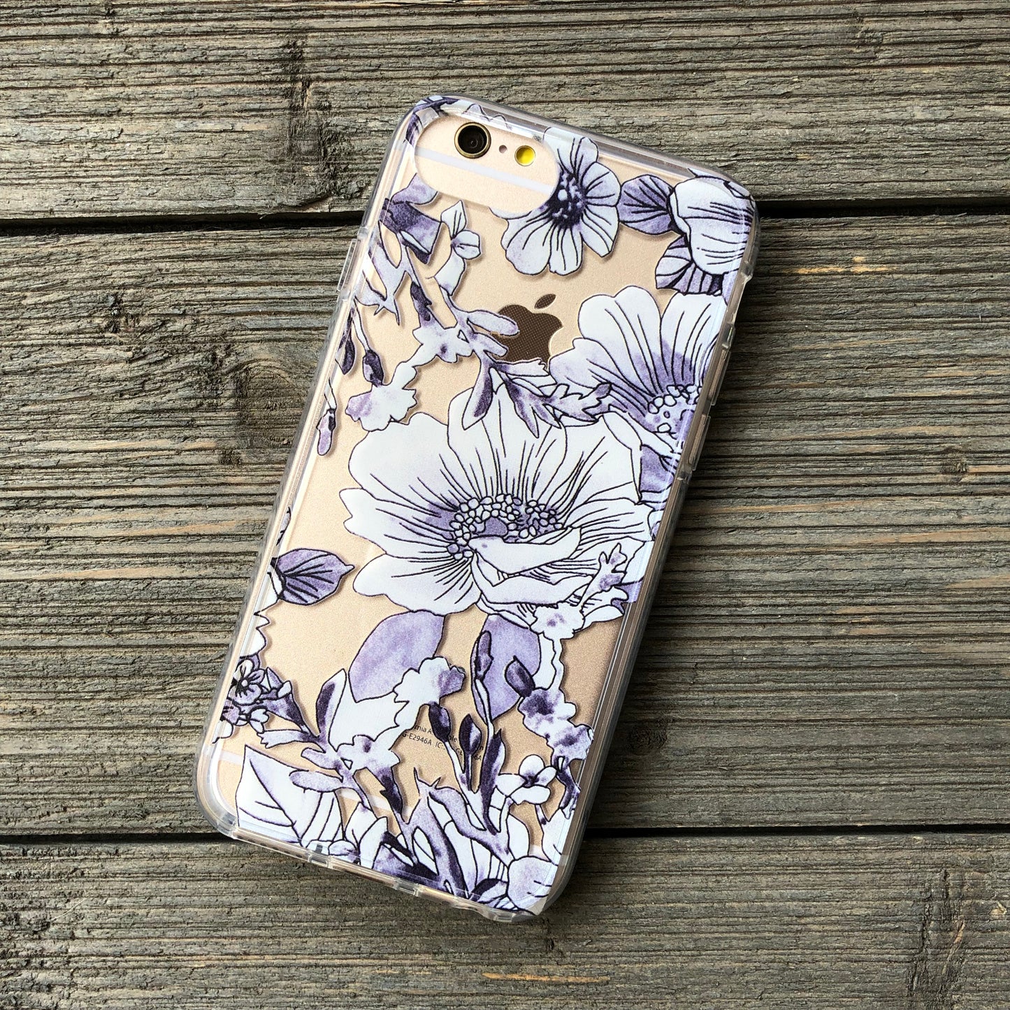 blue watercolor flowers iphone case