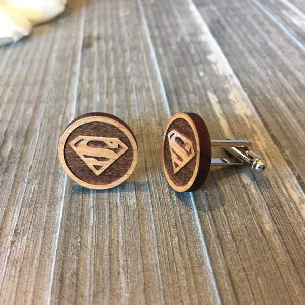 Superman Wooden Cufflinks