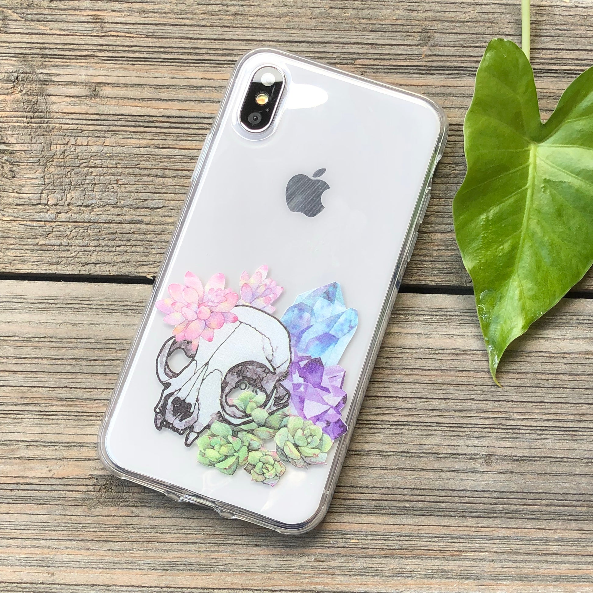 skull and plants iphone case