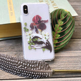 Bird Skull and Flowers iPhone Case