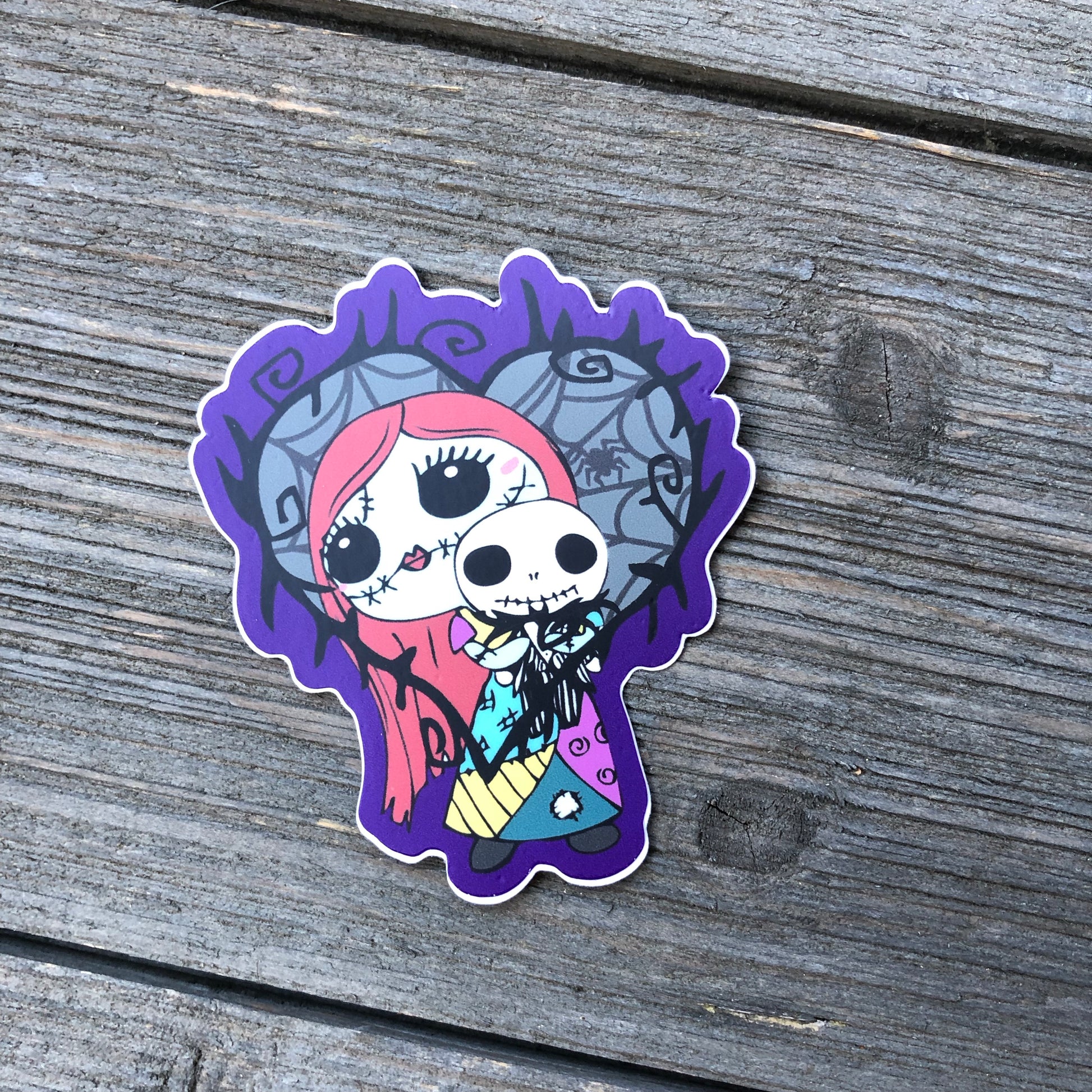 voodoo sally and jack doll vinyl sticker