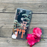 red tori gates japanese culture phone case