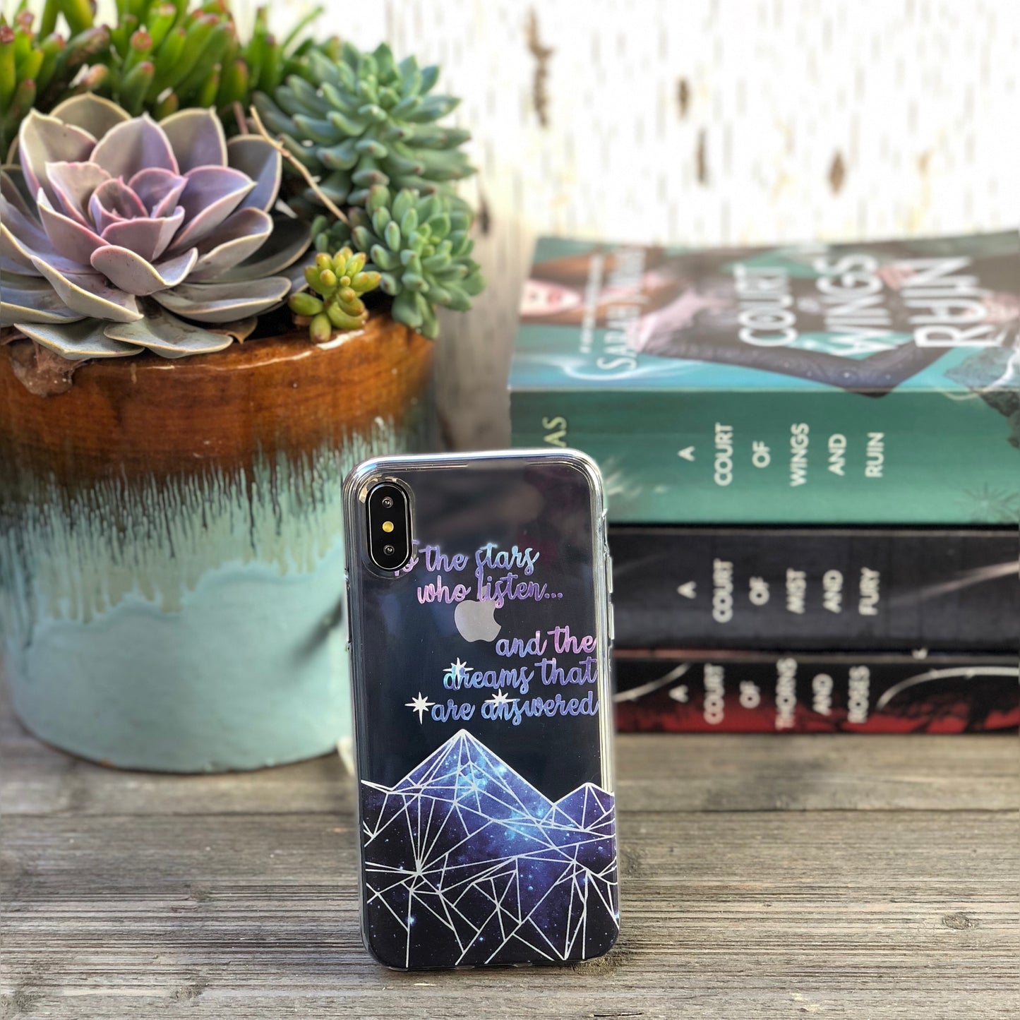 mountains and stars iphone case