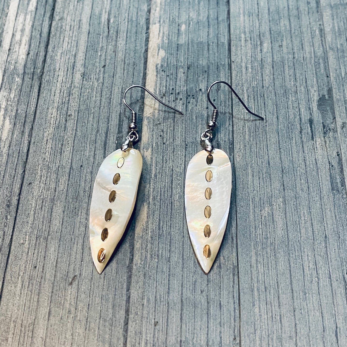 Contemporary Feather Shell Earrings