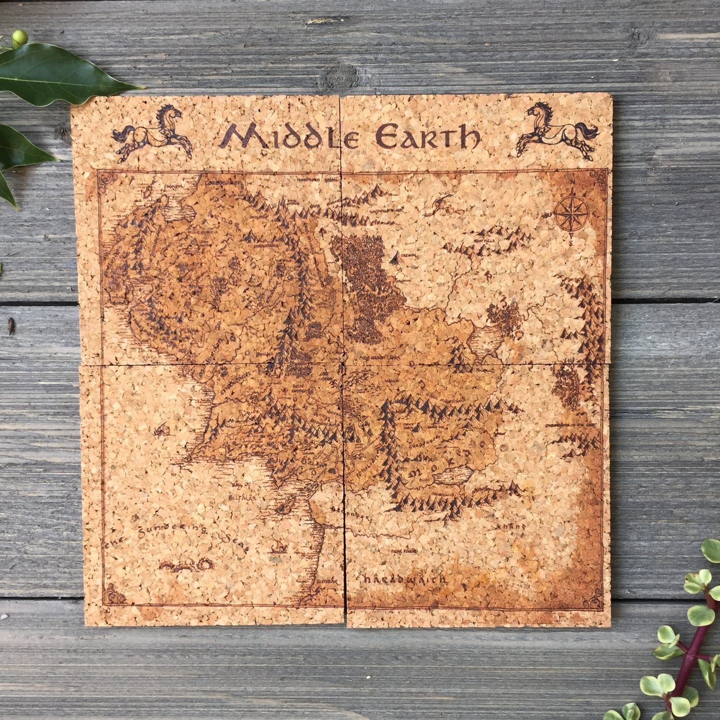Map of Middle Earth Cork Coaster Set of 4