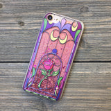 iphone x beauty and the beast case pink glitter