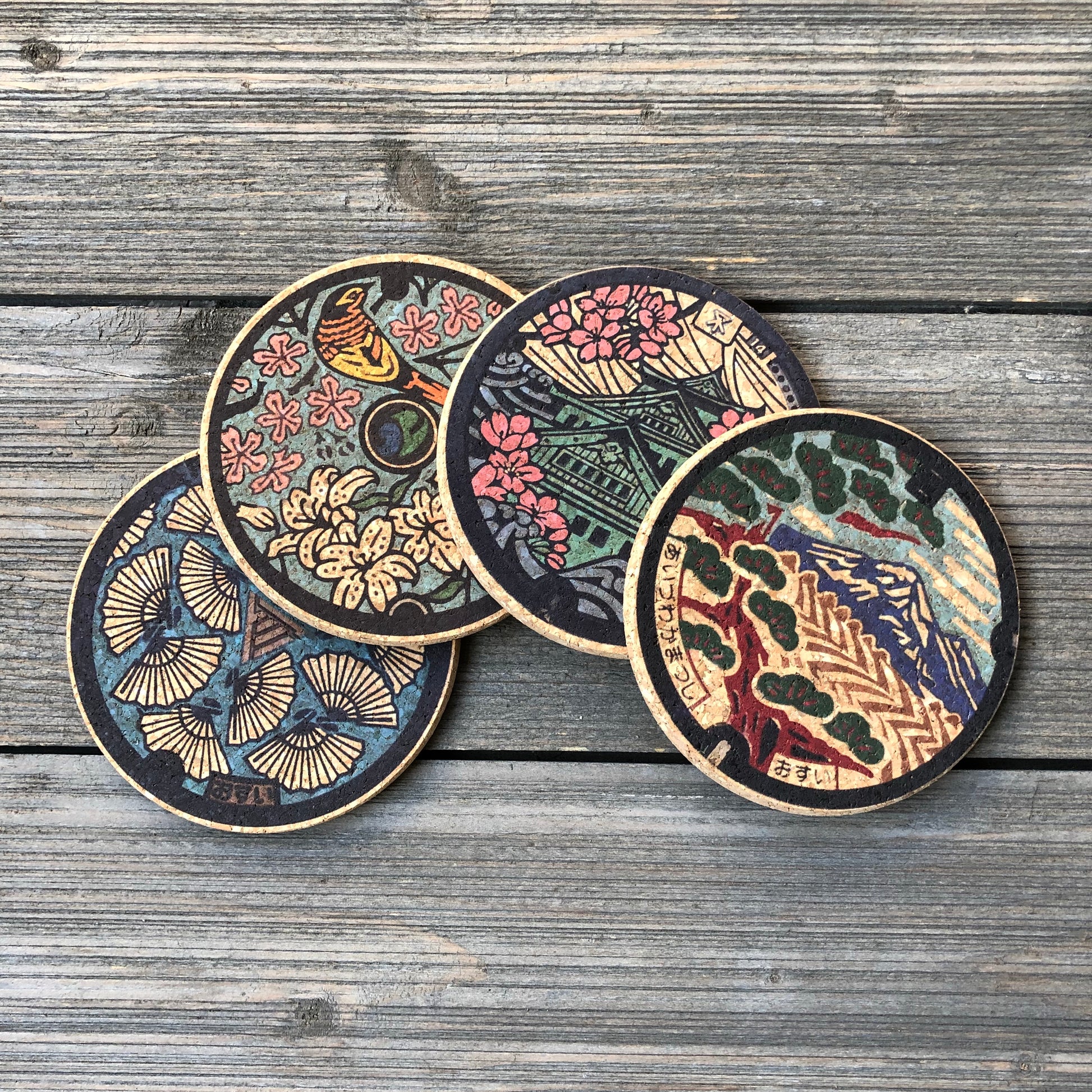 japan manhole cover cork coasters