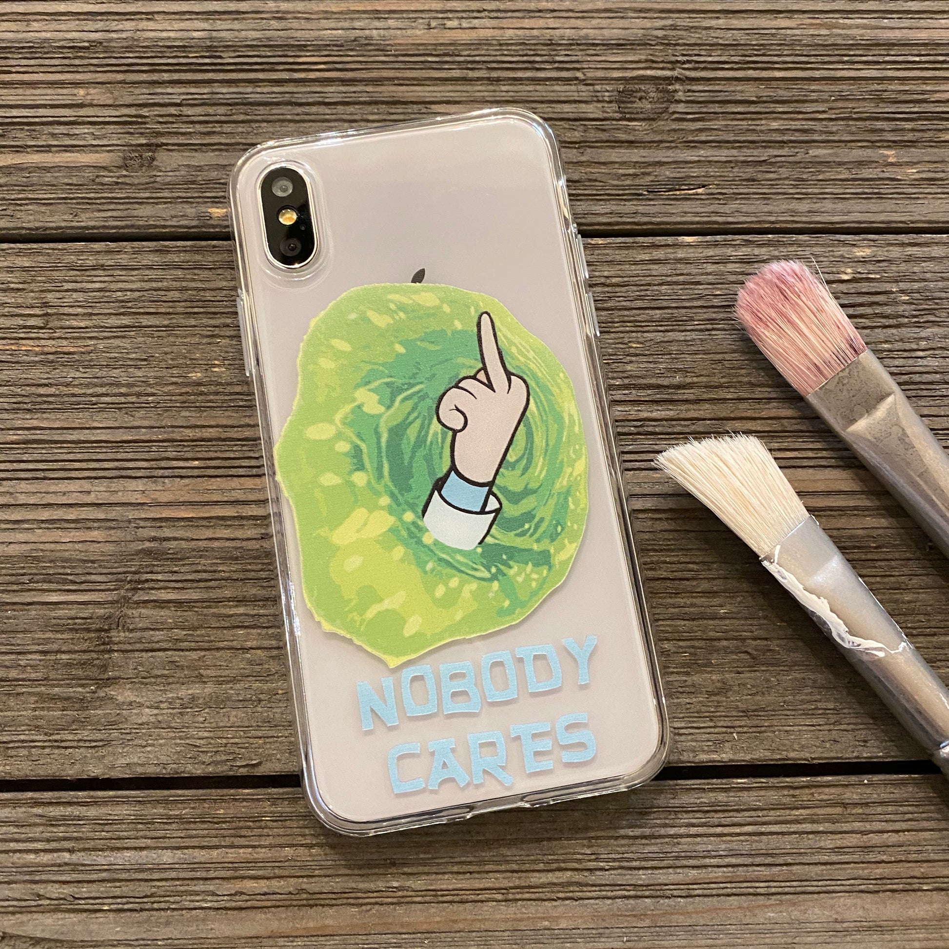 nobody cares middle finger phone case