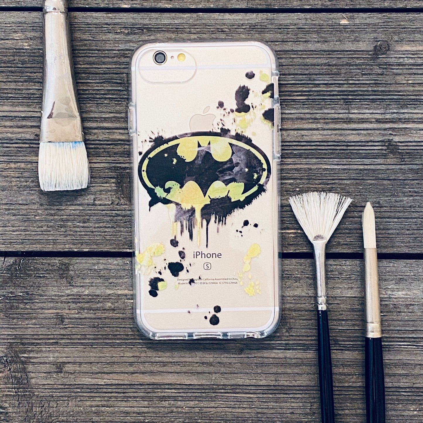 Bat Symbol Spray Paint iPhone Case
