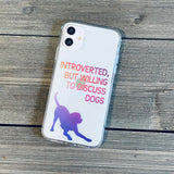pink and purple ombre dog phone case