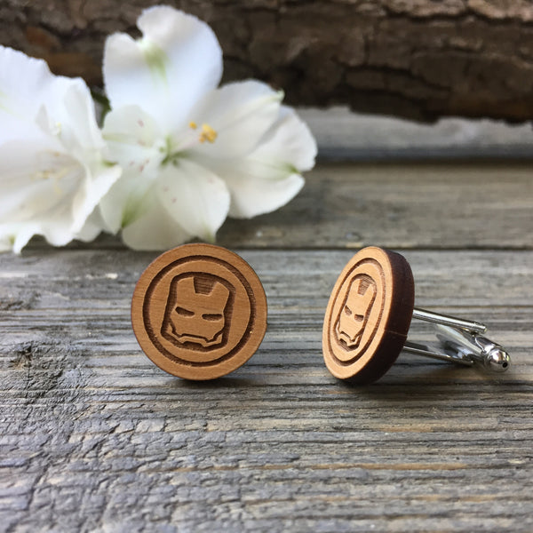 Iron Man Wooden Cufflinks