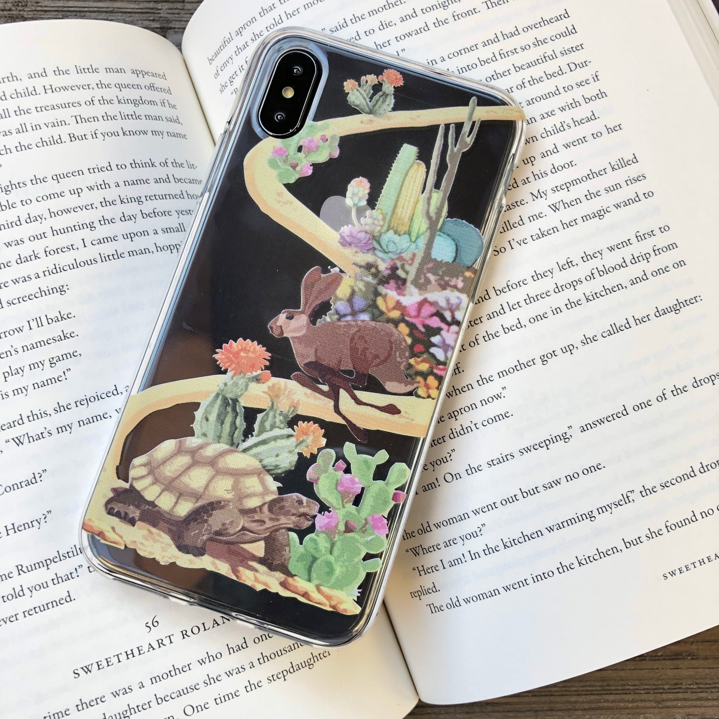 rabbit and turtle iphone case