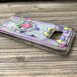 samsung silver glitter case stained glass
