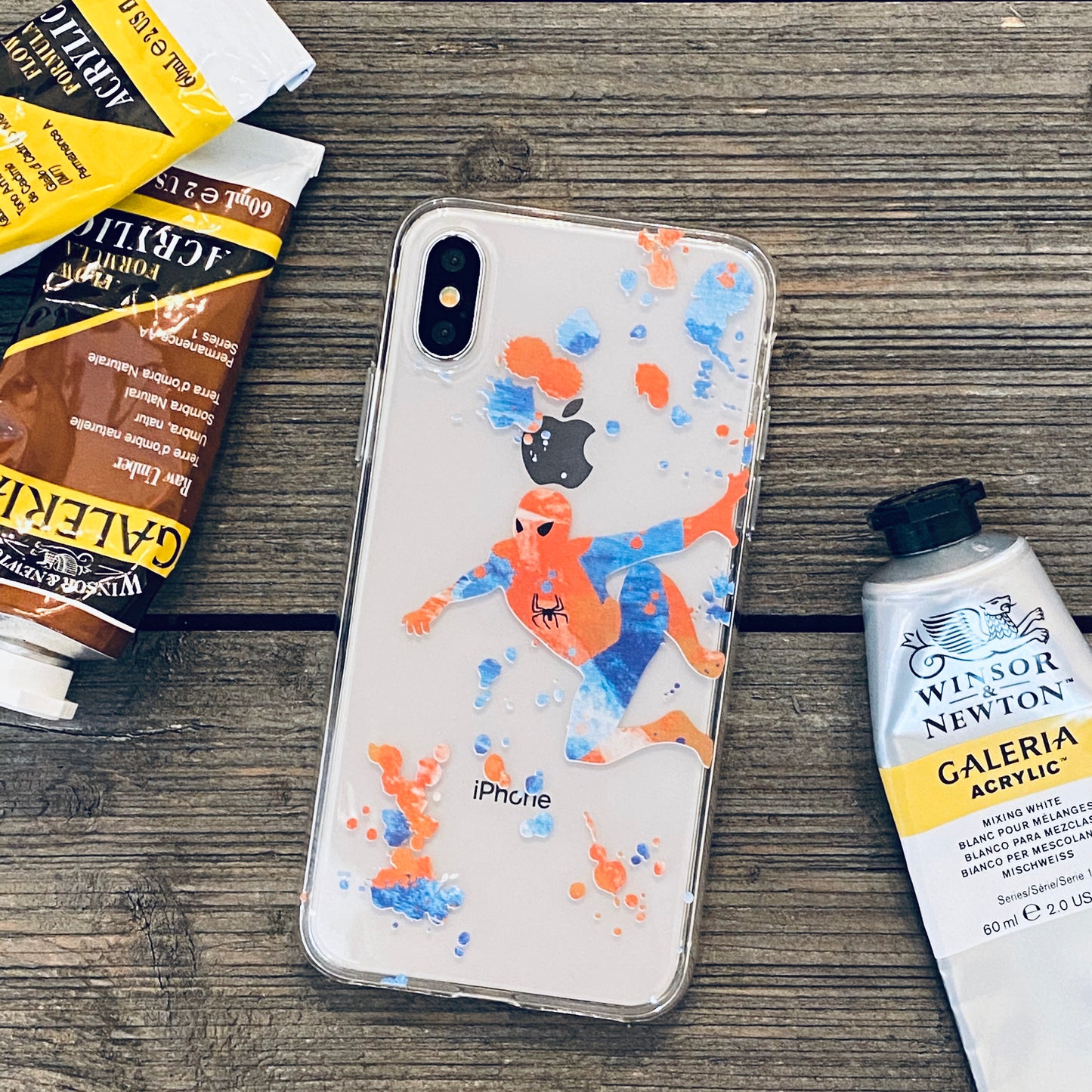 spray paint spider man phone case