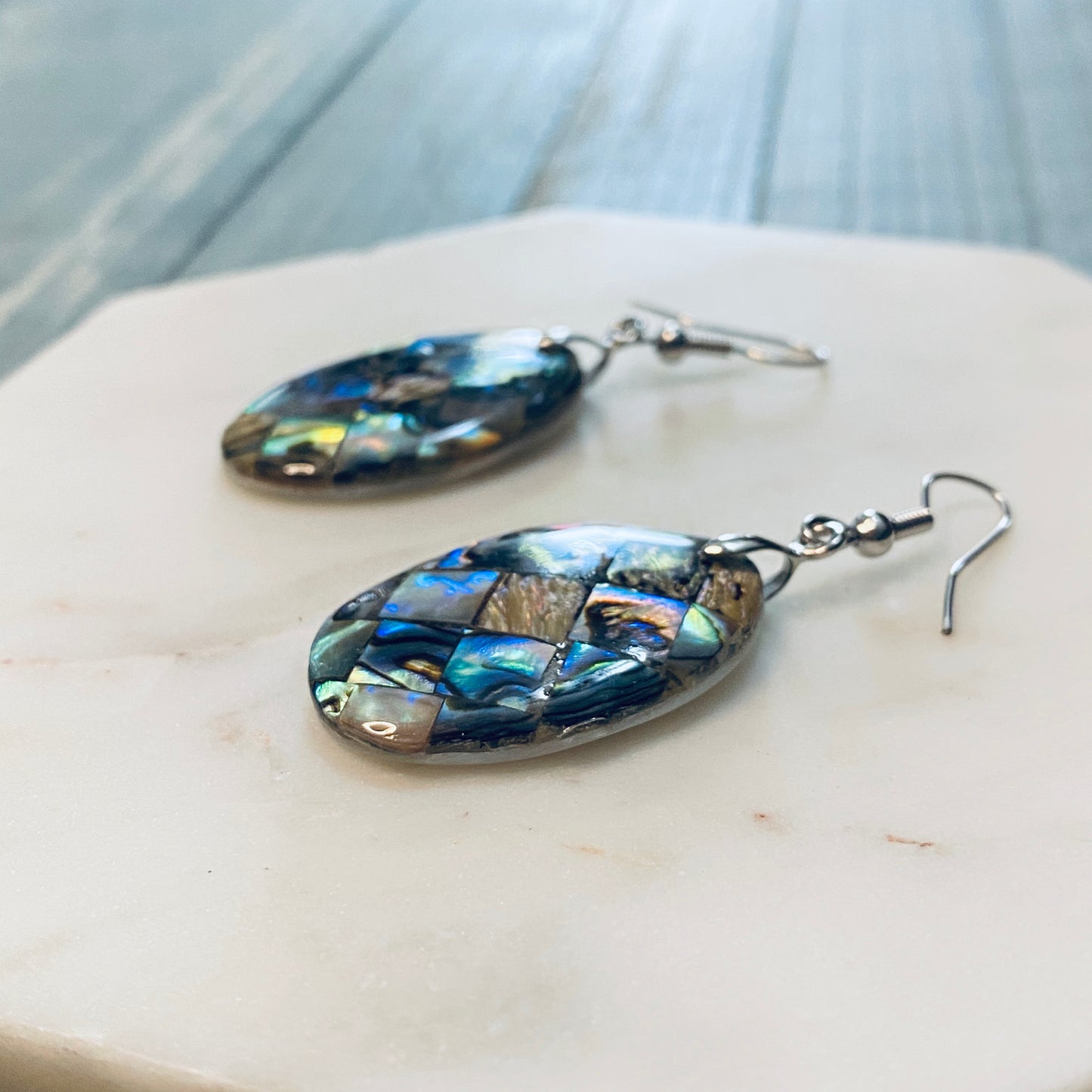Oval Mosaic Shell Earrings
