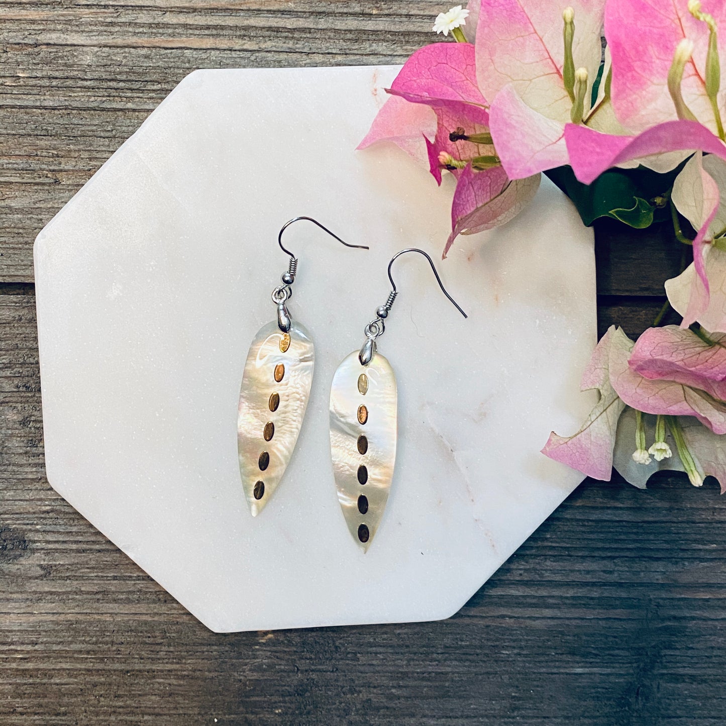 Contemporary Feather Shell Earrings