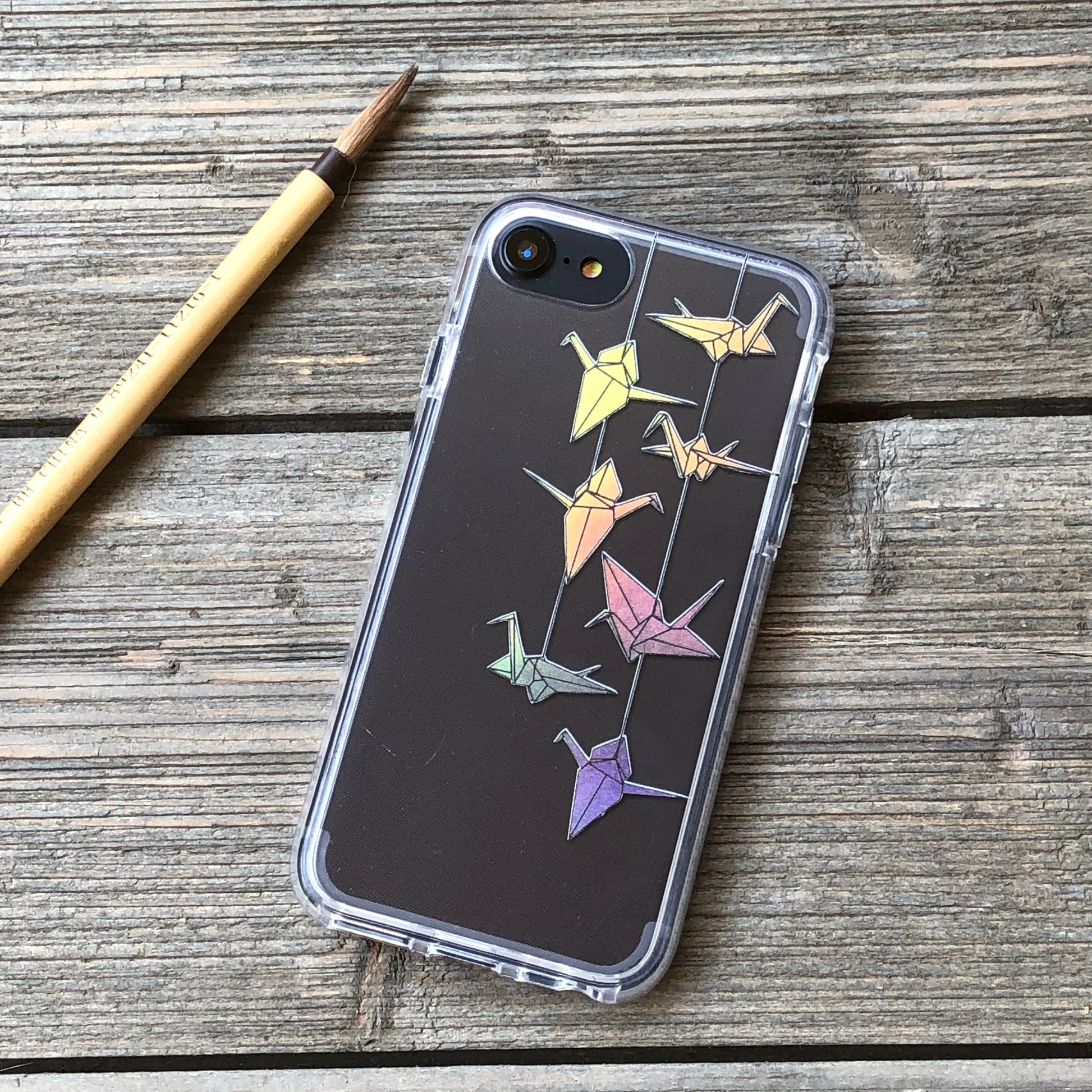 rainbow origami cranes phone case