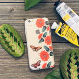 vintage butterfly and daisies phone case