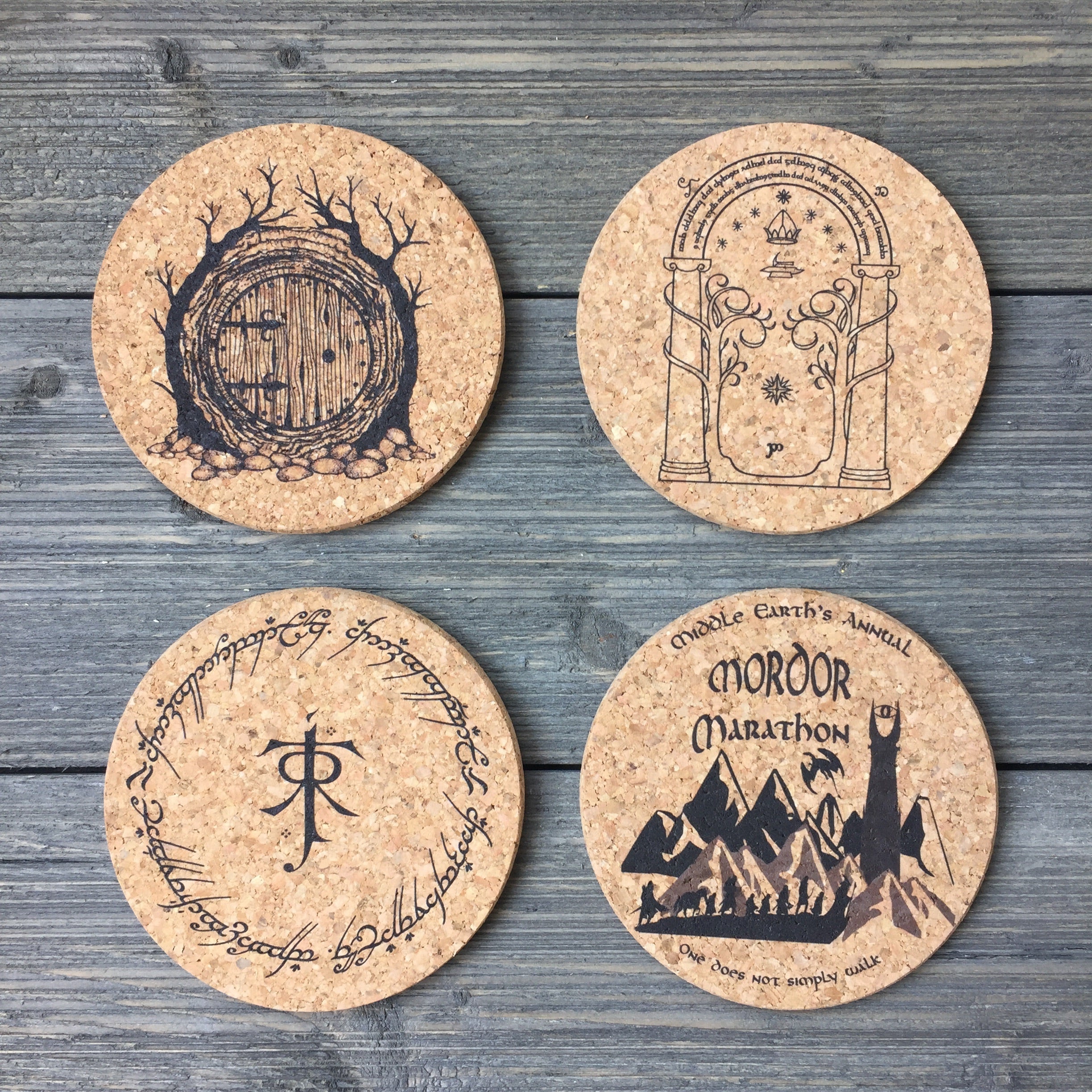 Lord of the Rings Cork Coaster Set of 4 Figment Fable