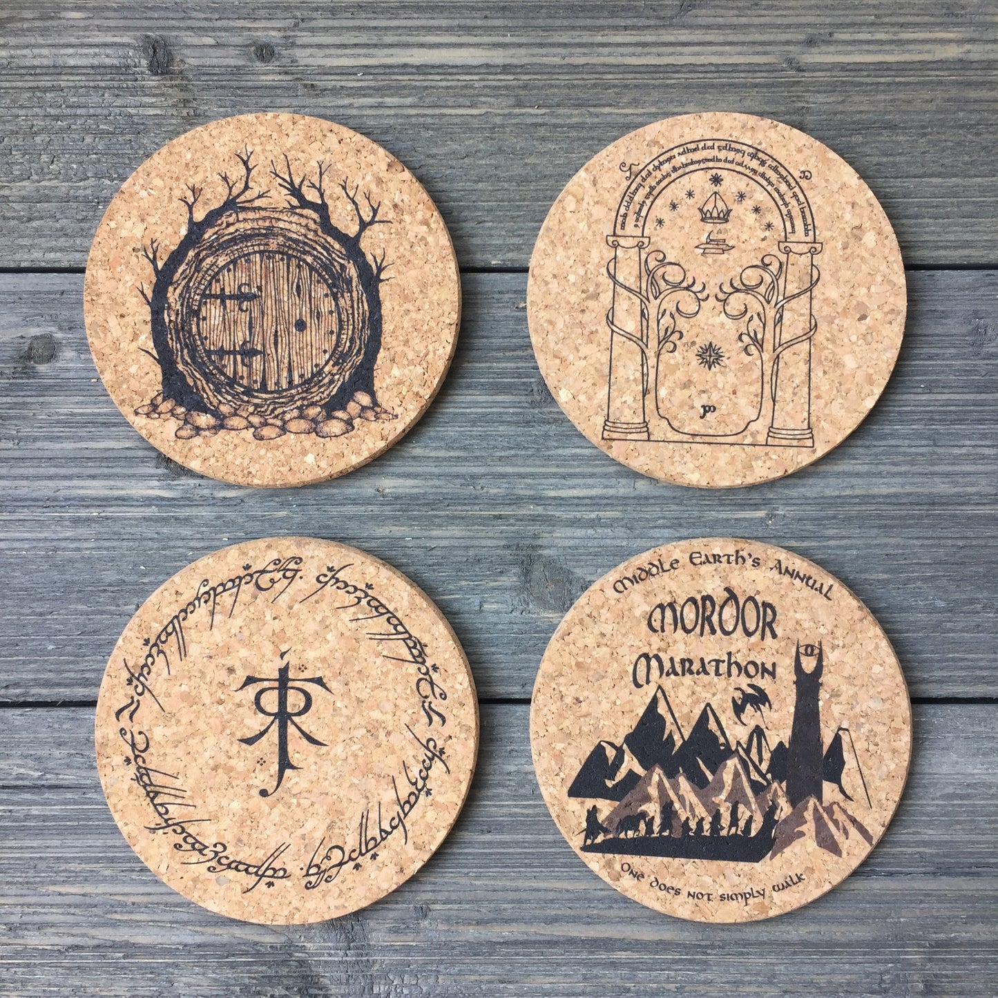 Lord of the Rings Cork Coaster Set of 4