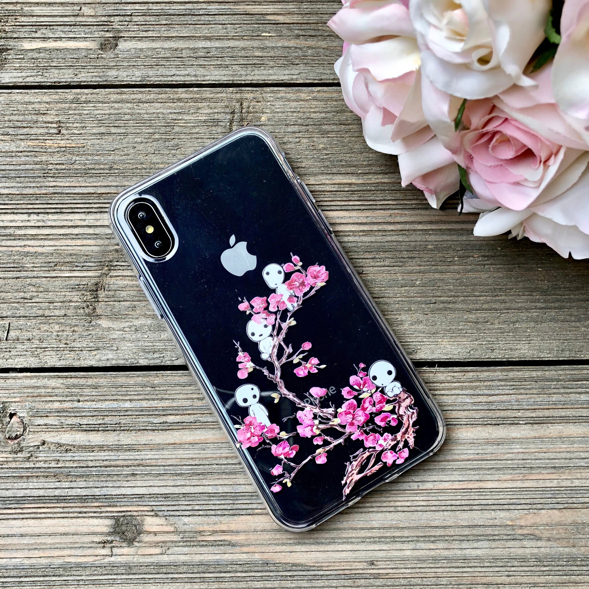 sakura blossoms and forest spirits iphone case