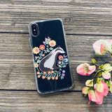 Badger Floral Art iPhone Case
