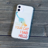 orange and teal ombre cat phone case