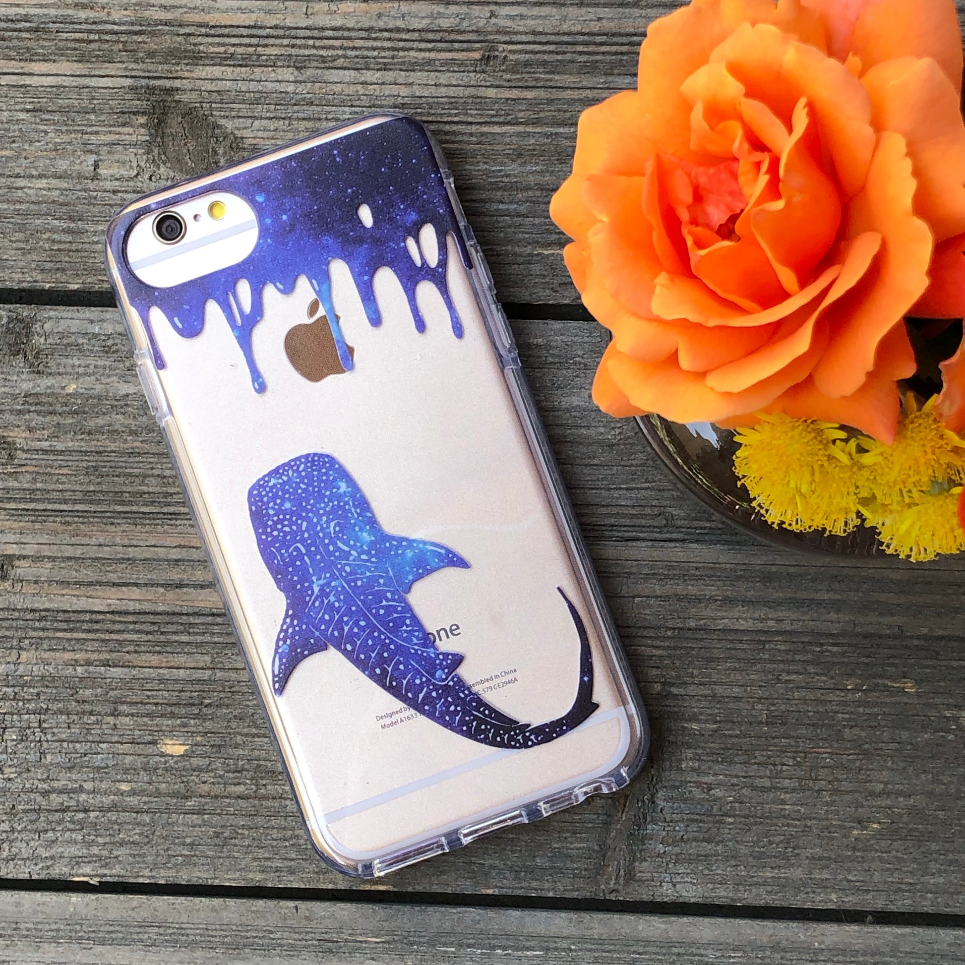 whale shark paint dripping iphone case