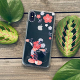 mouse silhouette with flowers phone case