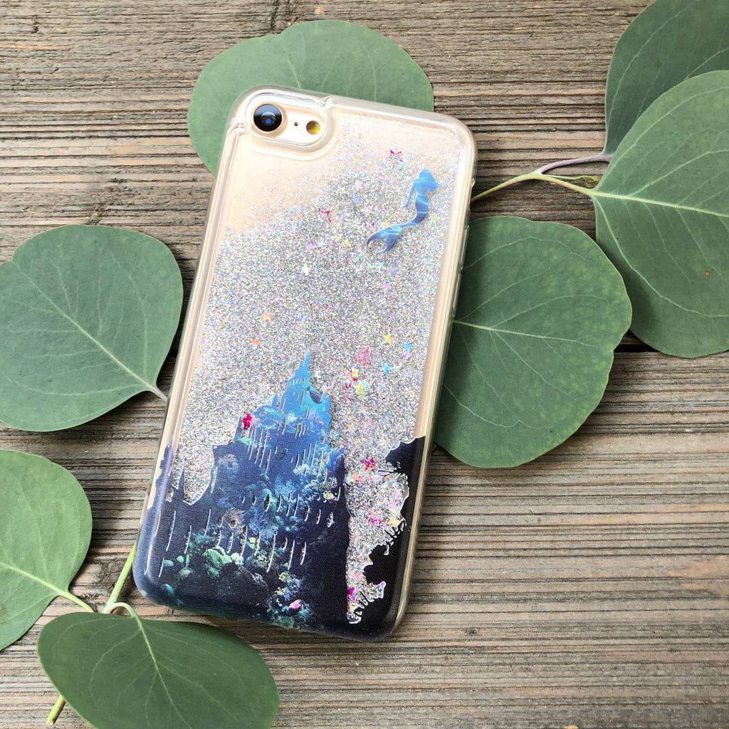 silver glitter iphone 8 mermaid case