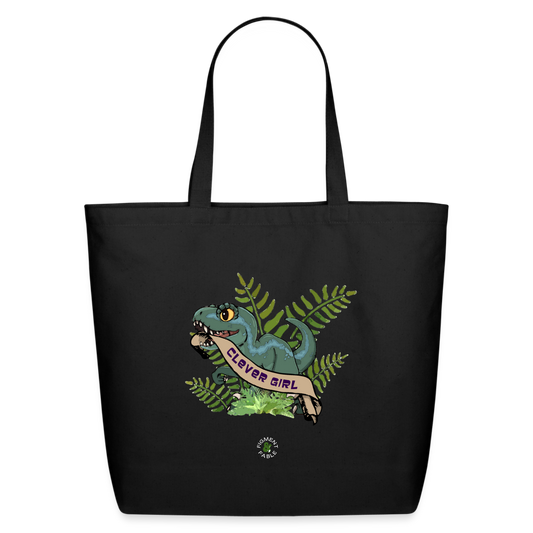Clever Girl Eco-Friendly Cotton Tote - black