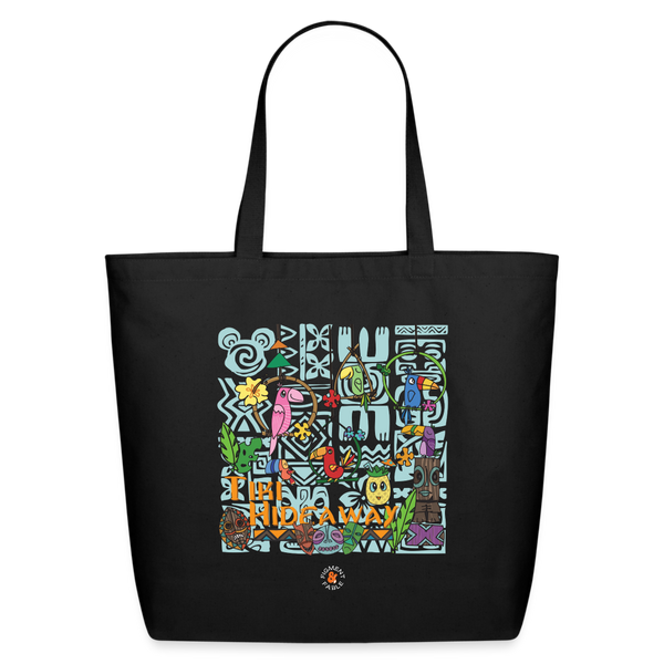 Tiki Hideaway Eco-Friendly Cotton Tote - black