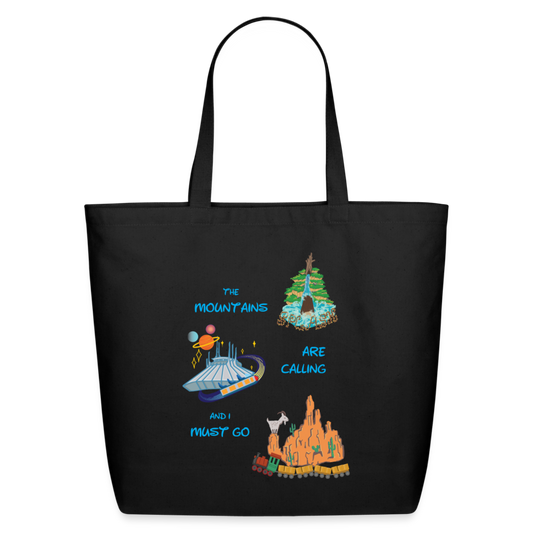The Mountains are Calling Eco-Friendly Cotton Tote - black