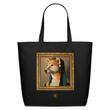Shiba with the Pearl Earring Eco-Friendly Cotton Tote - black