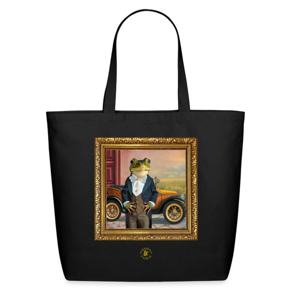 Mr. Toad and his Motorcar Eco-Friendly Cotton Tote - black